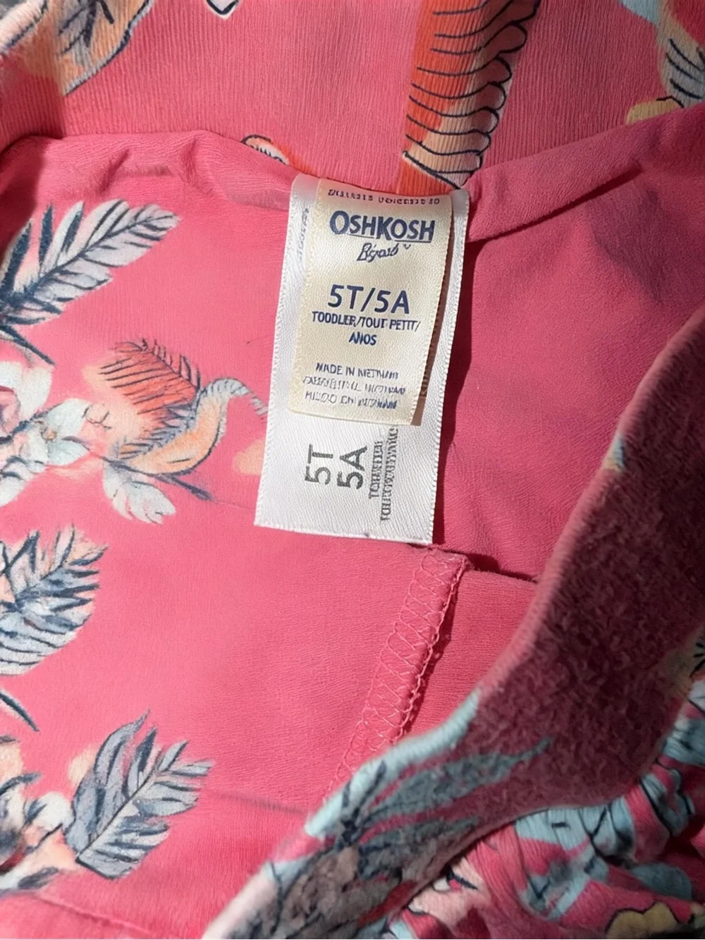 OshKosh B'gosh Coral Floral & Bird Drawstring Skort